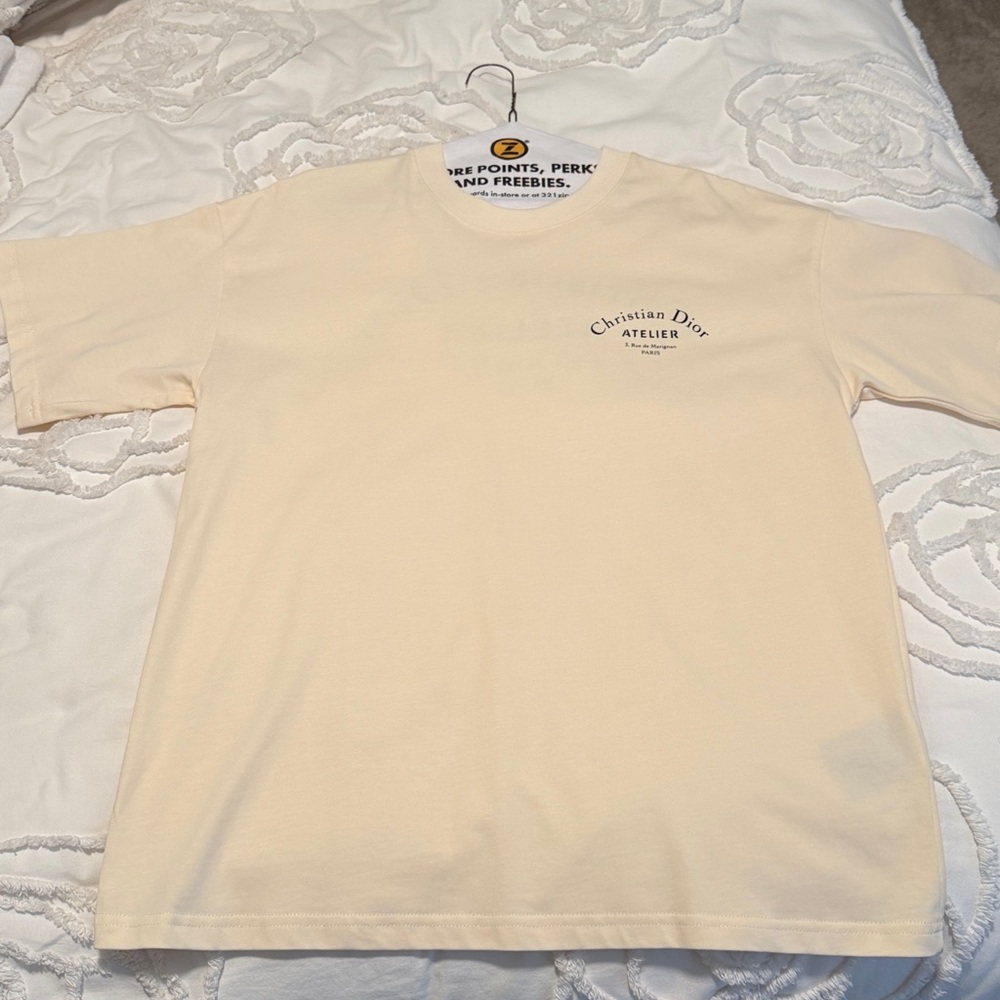 Dior Cream Short Sleeve Men's Tee